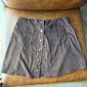 Forever 21 brown button up skirt size medium
